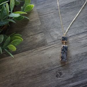 Grey Geometric Stone Necklace